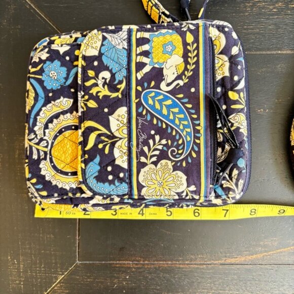 VERA BRADLEY ELLIE BLUE Little Hipster Crossbody Purse Elephant Navy Yellow - Picture 14 of 16